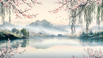 水墨风山水