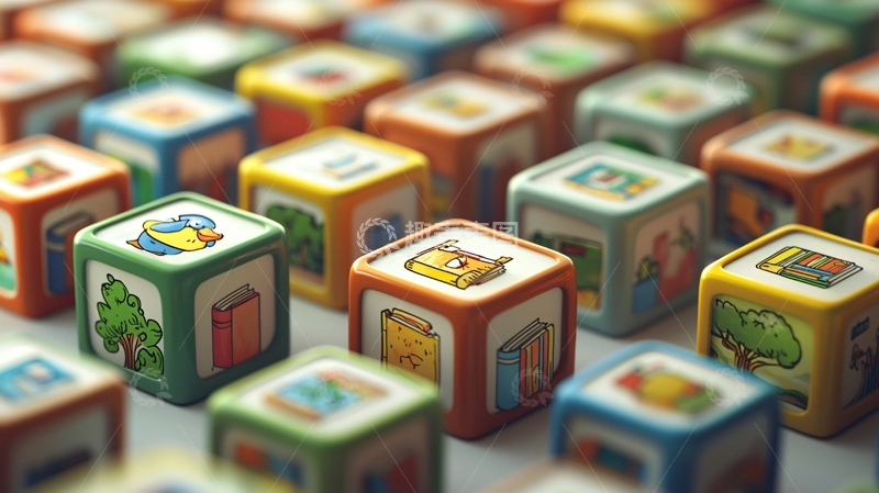 高清大图下载【趣麦麦图】彩色积木