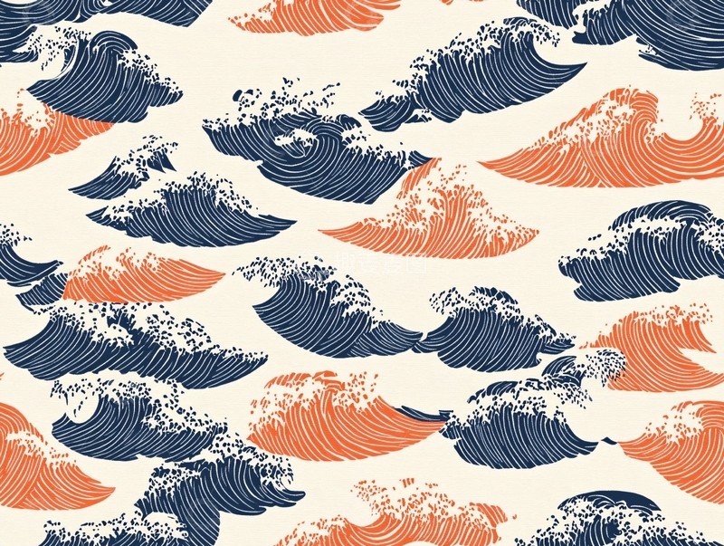 高清大图下载【趣麦麦图】海浪图案背景