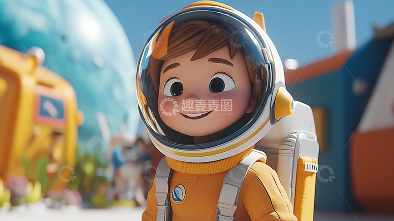 高清大图下载【趣麦麦图】可爱太空宇航员儿童