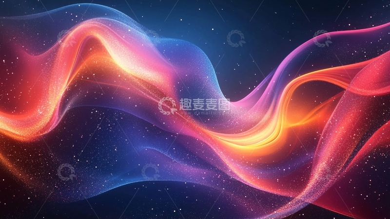 高清大图下载【趣麦麦图】光影交织的抽象波浪