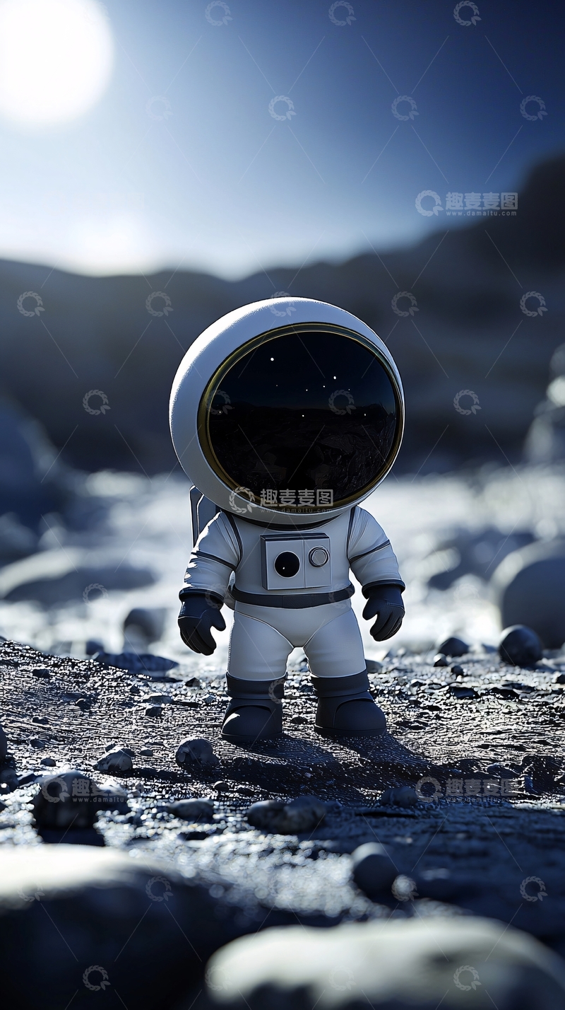 高清大图下载【趣麦麦图】太空宇航员卡通