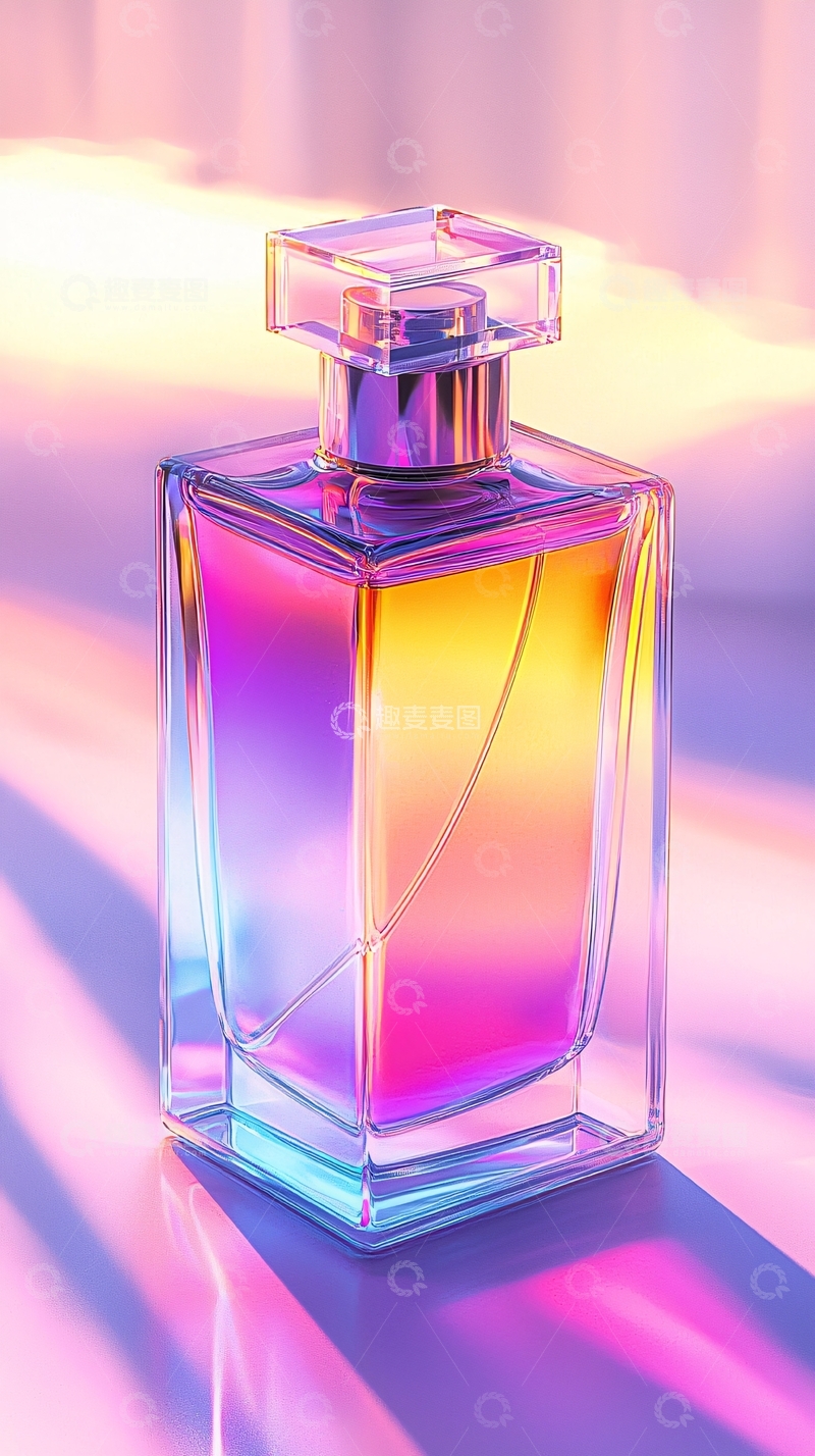 高清大图下载【趣麦麦图】梦幻渐变色香水瓶
