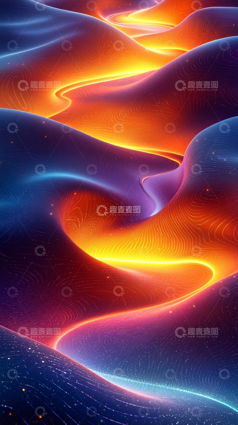 高清大图下载【趣麦麦图】流动的光线与色彩的抽象艺术