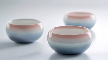 渐变色陶瓷茶碗