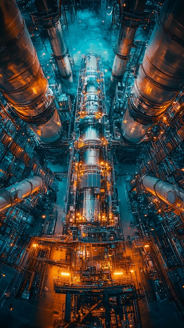 工业管道纵横交错