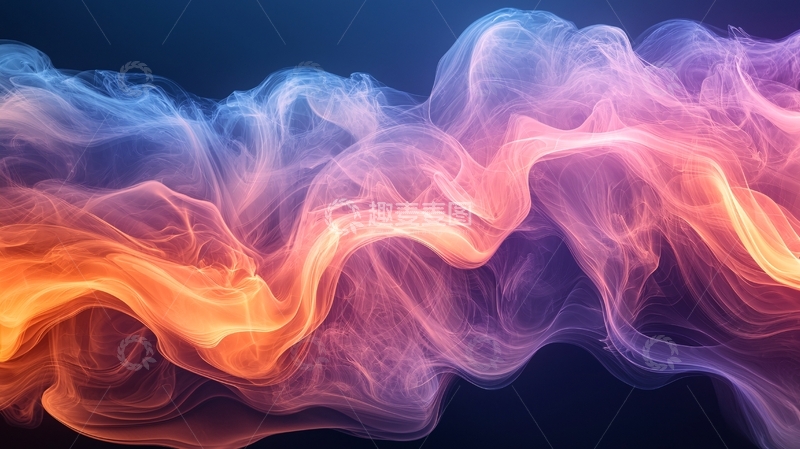 高清大图下载【趣麦麦图】色彩绚丽的烟雾波浪