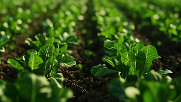 生机勃勃的绿叶蔬菜田