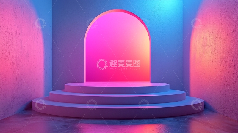 高清大图下载【趣麦麦图】霓虹灯拱门舞台