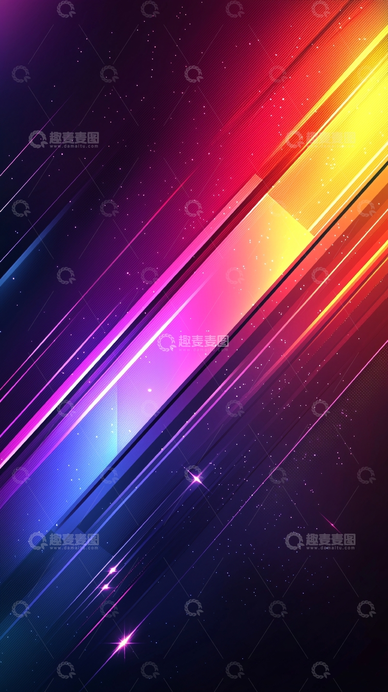 高清大图下载【趣麦麦图】抽象彩色光带背景