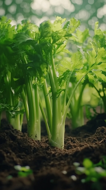 绿油油的芹菜田地
