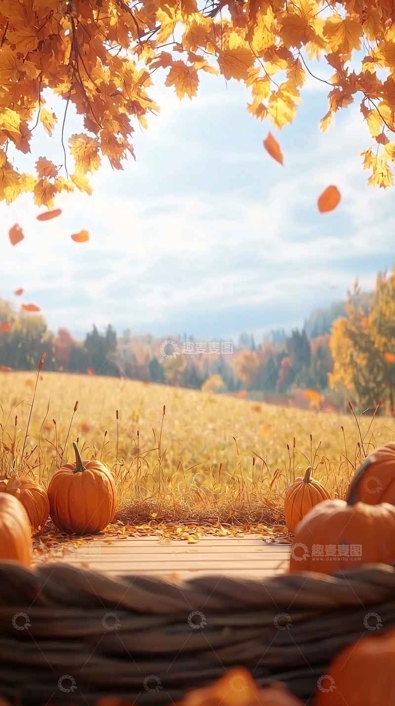 高清大图下载【趣麦麦图】秋日南瓜田园风光