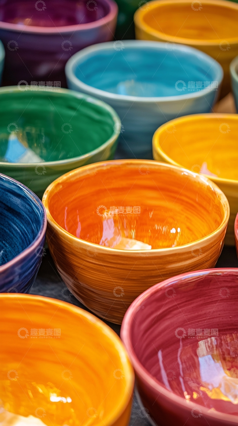 高清大图下载【趣麦麦图】-彩色陶瓷碗