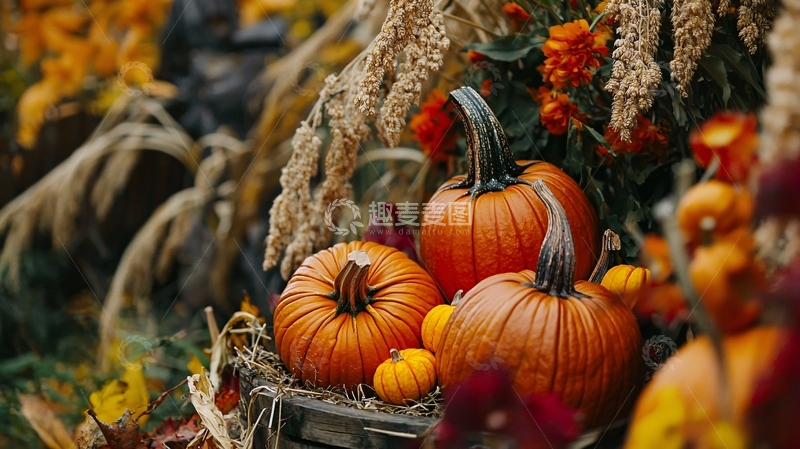 高清大图下载【趣麦麦图】秋季南瓜丰收景象