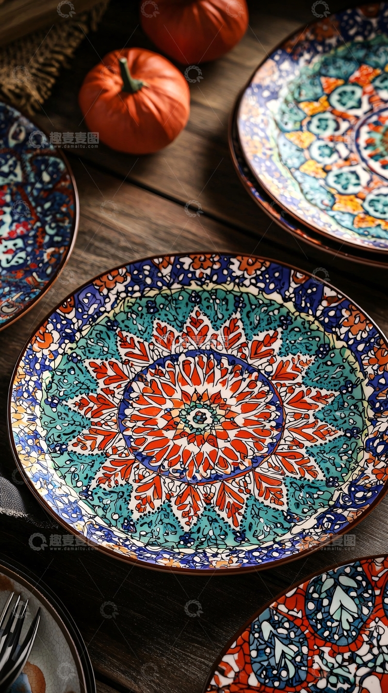 高清大图下载【趣麦麦图】手绘餐盘