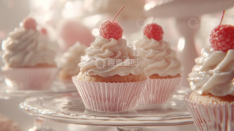 高清大图下载【趣麦麦图】精致美味的奶油杯子蛋糕