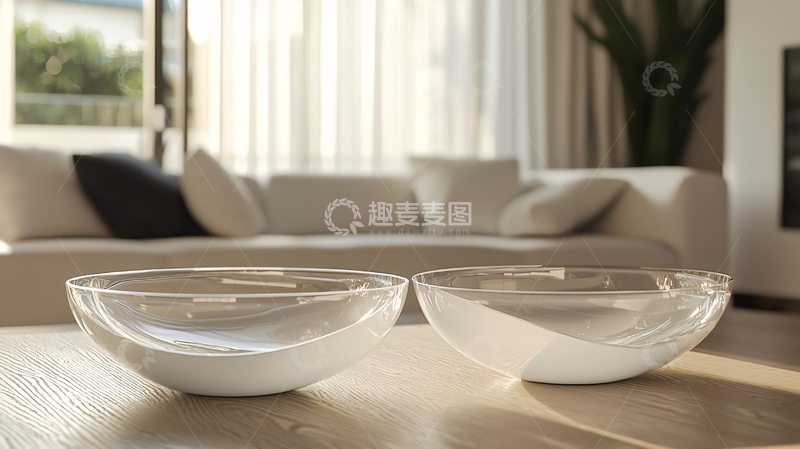 高清大图下载【趣麦麦图】-现代简约风格白色玻璃碗