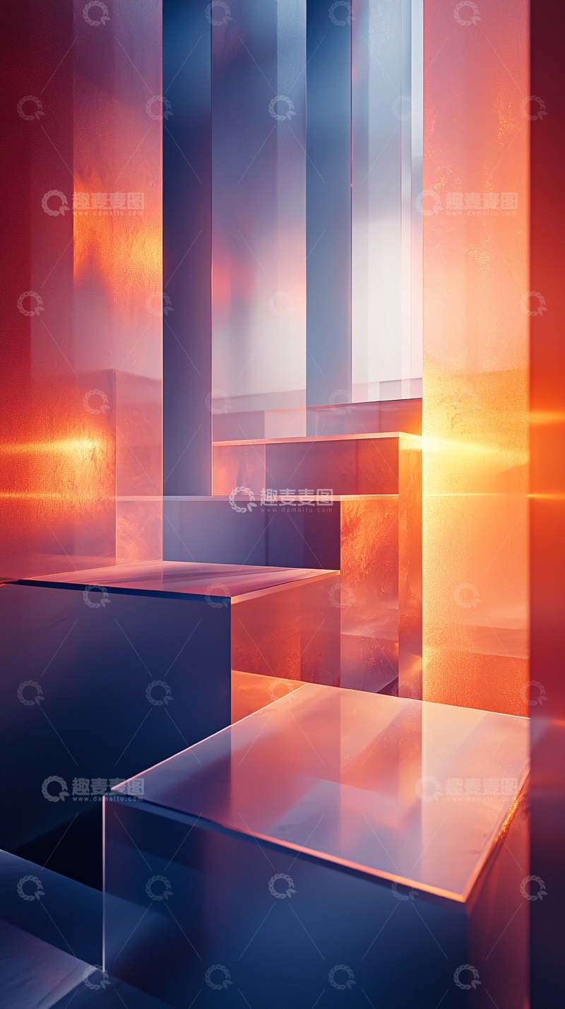 高清大图下载【趣麦麦图】抽象几何体背景