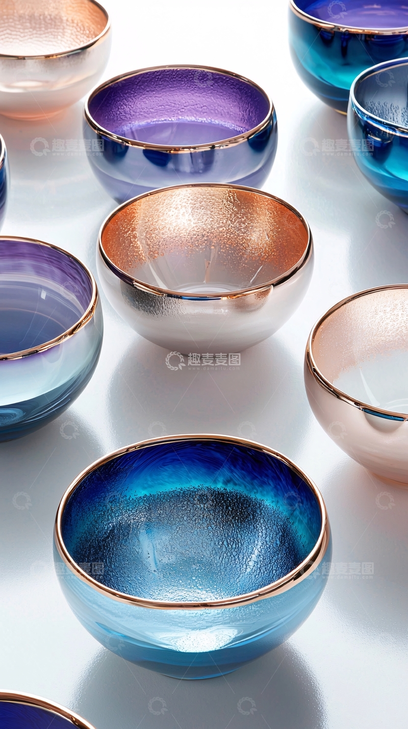 高清大图下载【趣麦麦图】-彩色金属边小碗