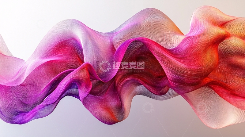 高清大图下载【趣麦麦图】彩色飘逸丝绸质感