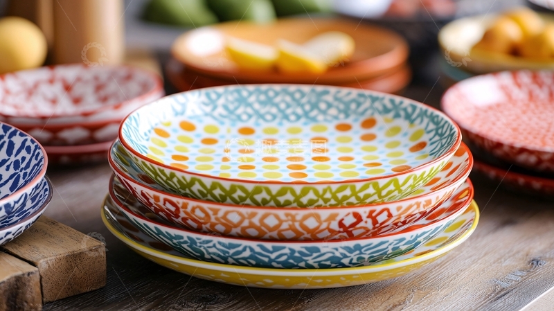 高清大图下载【趣麦麦图】彩色餐盘