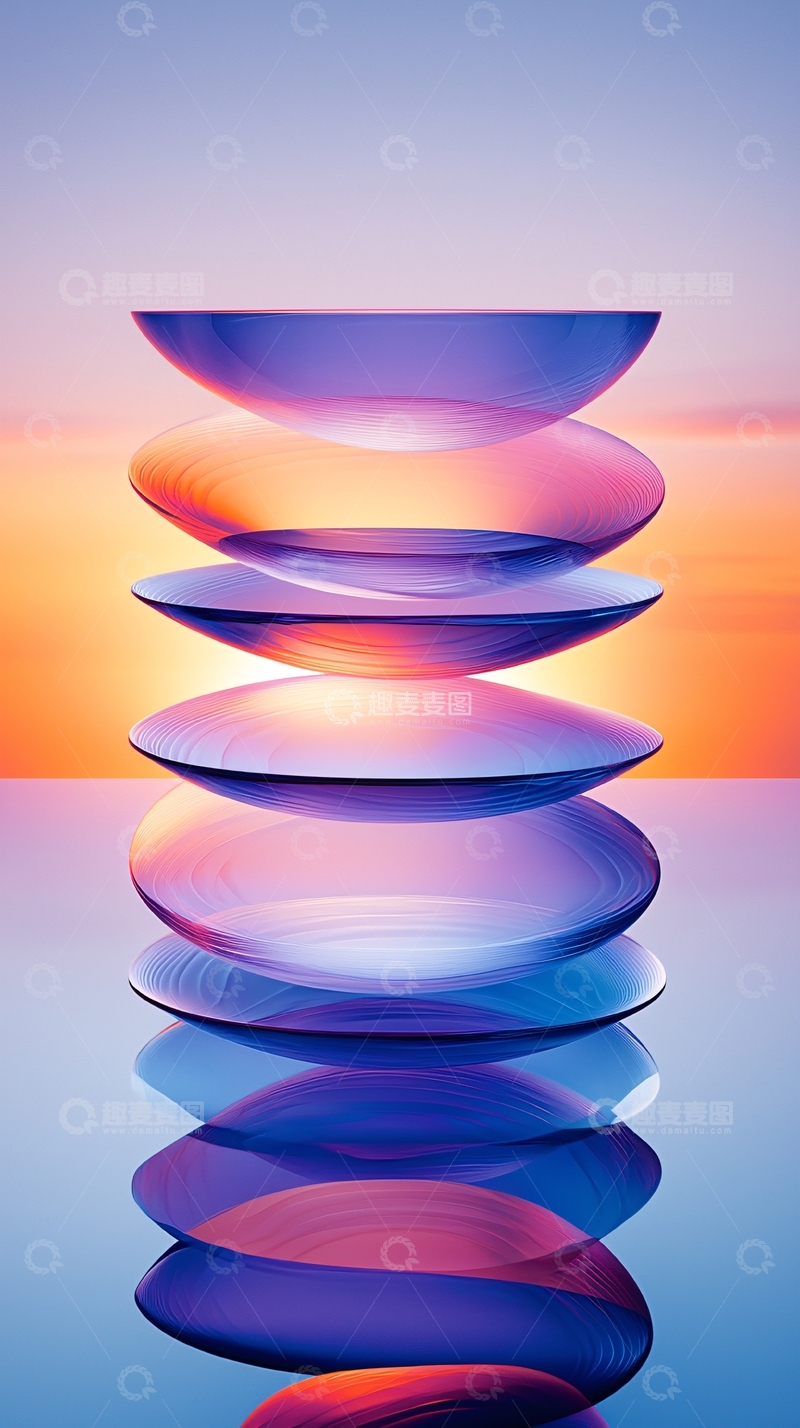 高清大图下载【趣麦麦图】彩色镜片堆叠