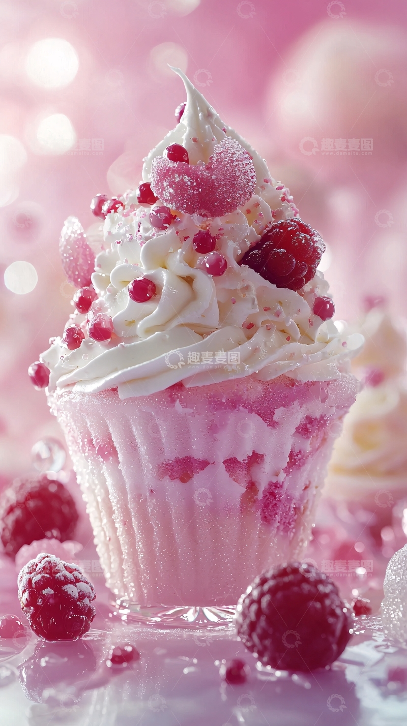 高清大图下载【趣麦麦图】粉色系甜点杯子蛋糕