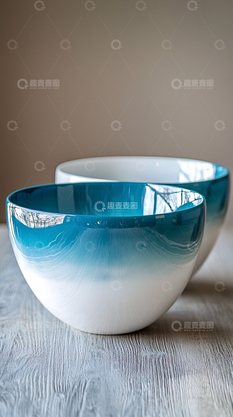 高清大图下载【趣麦麦图】渐变色陶瓷碗
