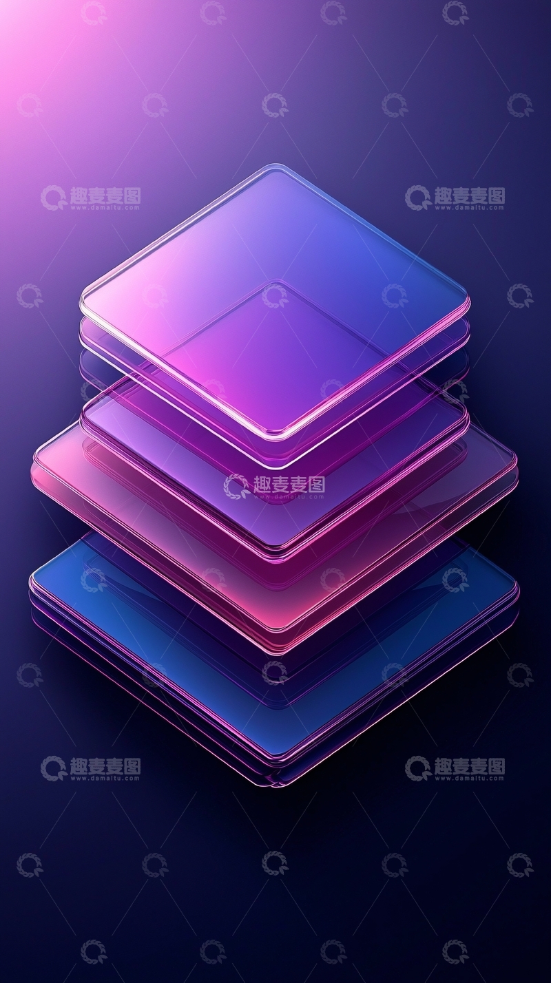 高清大图下载【趣麦麦图】堆叠的彩色玻璃方块