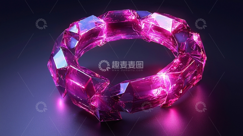 高清大图下载【趣麦麦图】粉色水晶环