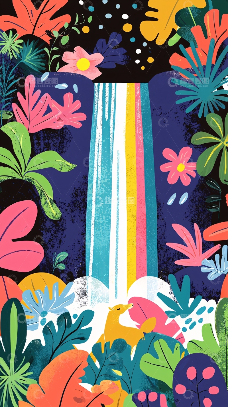 高清大图下载【趣麦麦图】彩虹瀑布