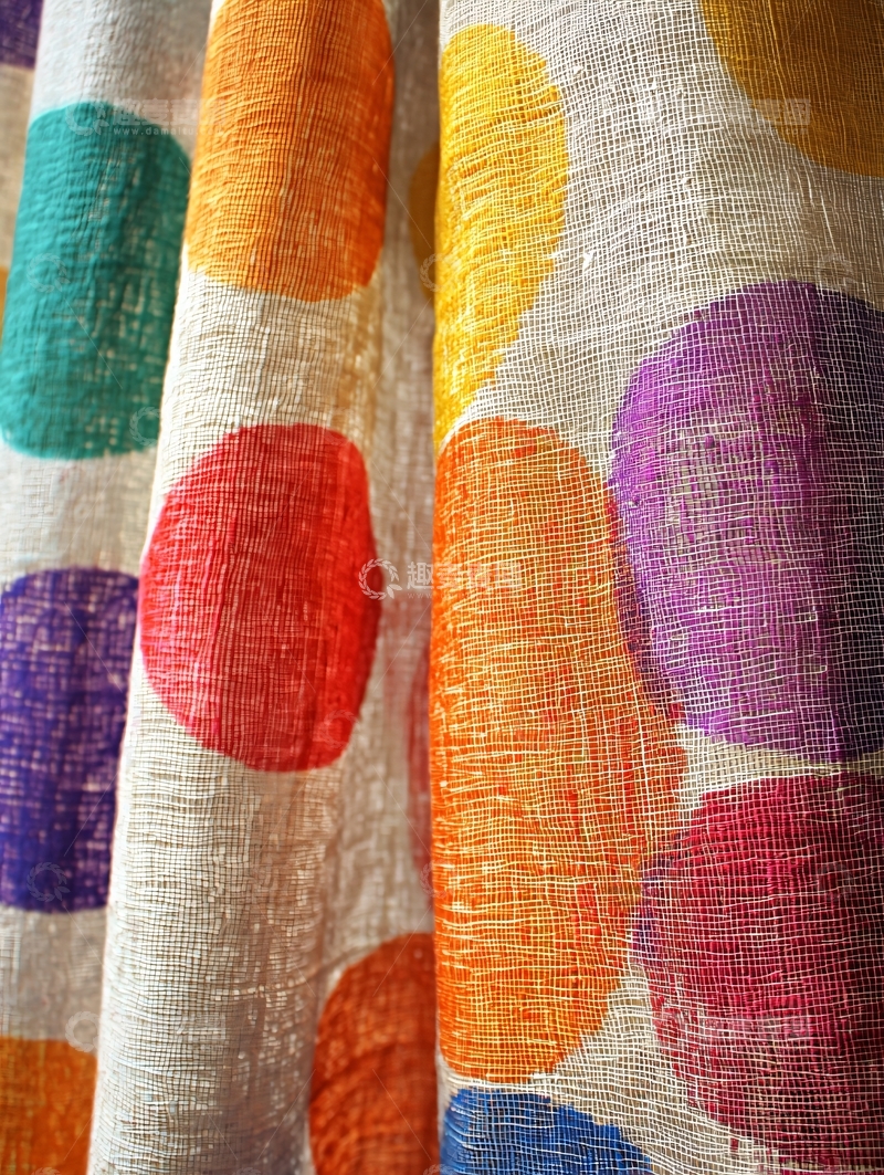 高清大图下载【趣麦麦图】彩色圆点布料