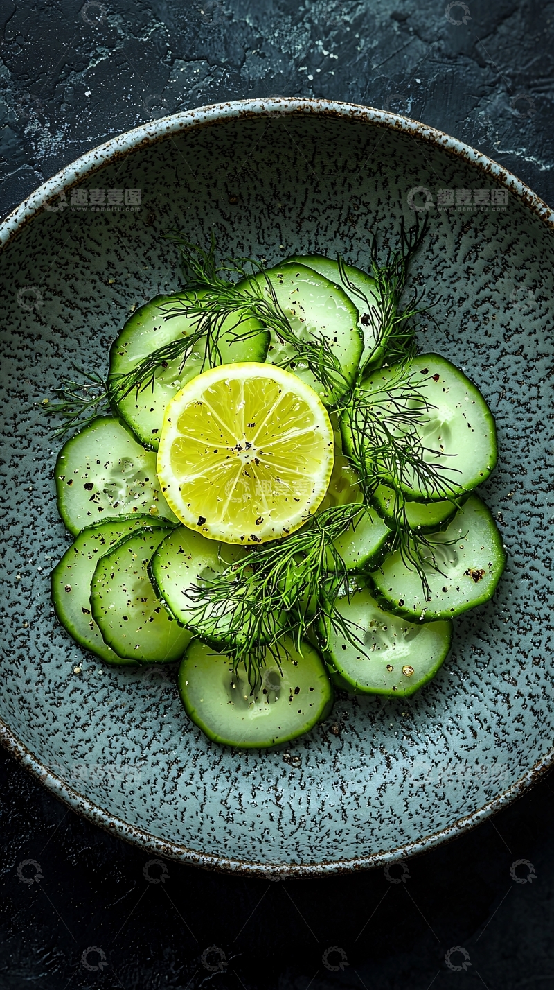 高清大图下载【趣麦麦图】黄瓜柠檬沙拉