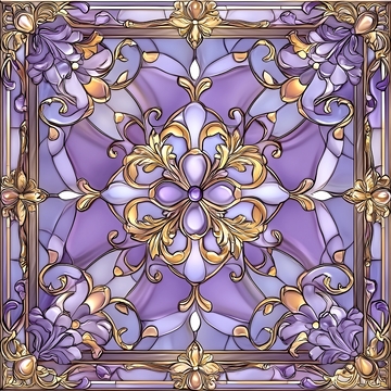 紫色金色花纹图案