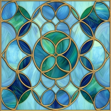 彩色玻璃窗花图案