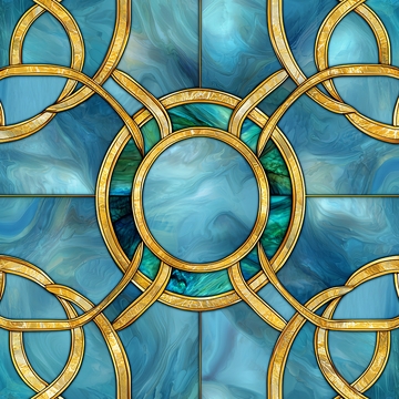 蓝色金色缠绕花纹