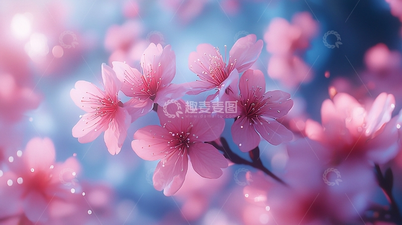 高清大图下载【趣麦麦图】梦幻粉色樱花