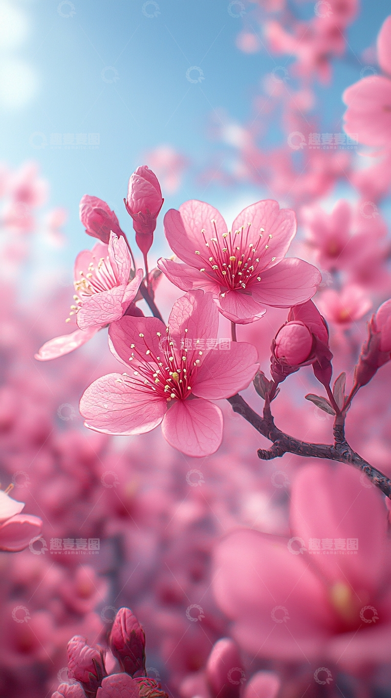 高清大图下载【趣麦麦图】粉嫩樱花春日阳光