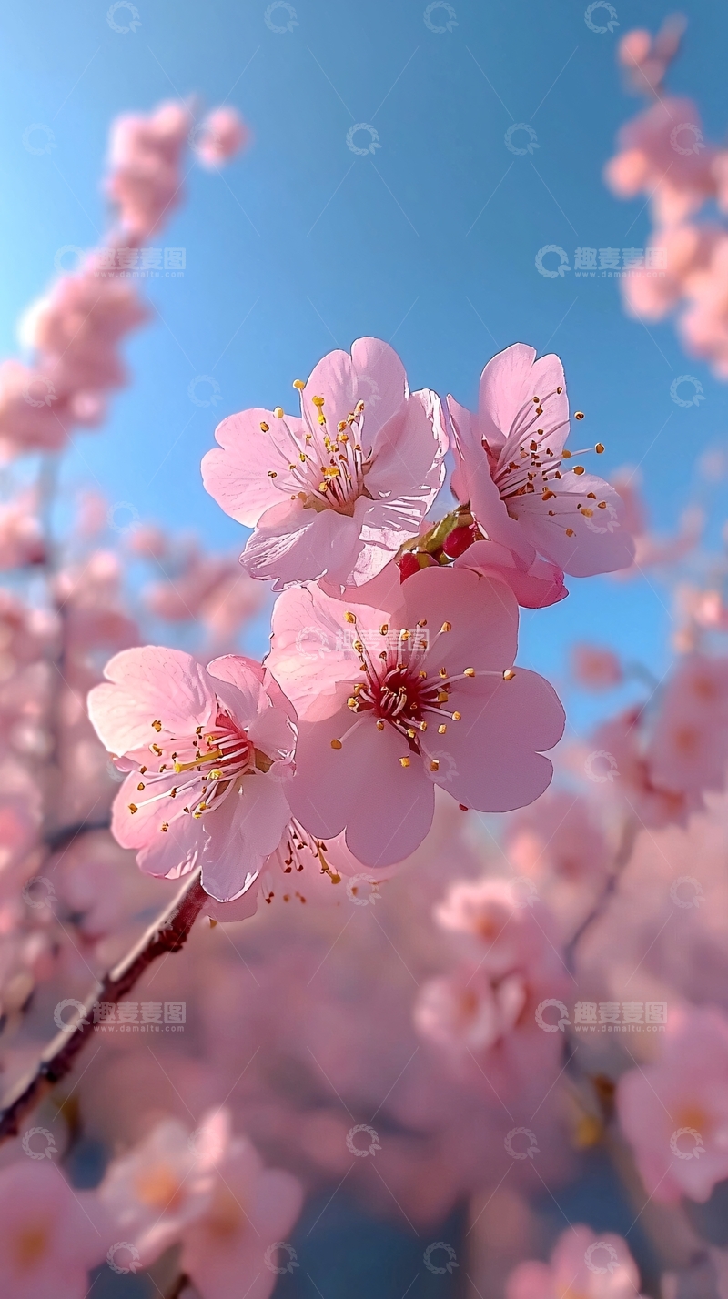 高清大图下载【趣麦麦图】阳光下粉嫩的樱花