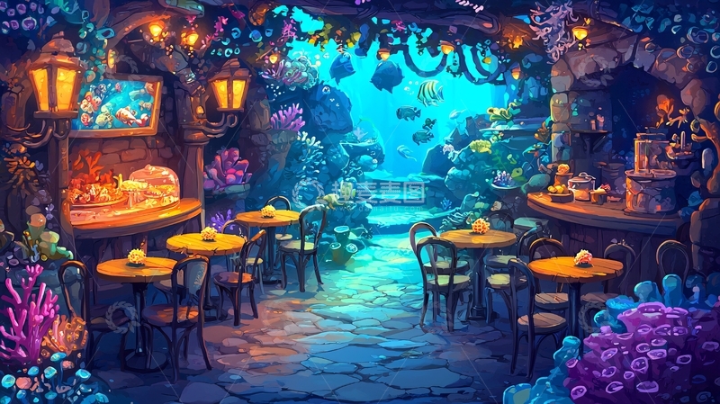 高清大图下载【趣麦麦图】海洋设计风格餐厅