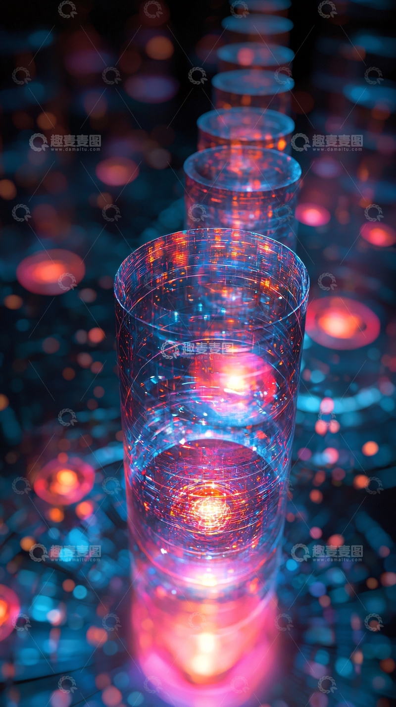 高清大图下载【趣麦麦图】未来科技感光柱
