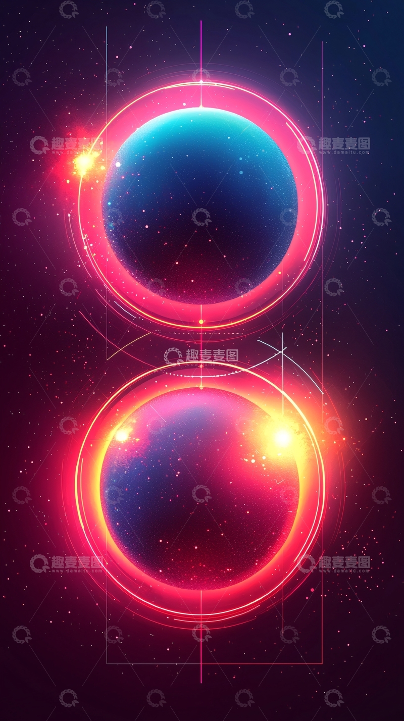 高清大图下载【趣麦麦图】宇宙双环星云