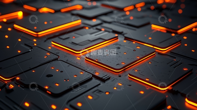 高清大图下载【趣麦麦图】发光电路板科技感强