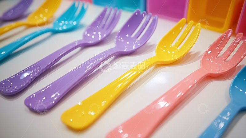 高清大图下载【趣麦麦图】彩色塑料叉子
