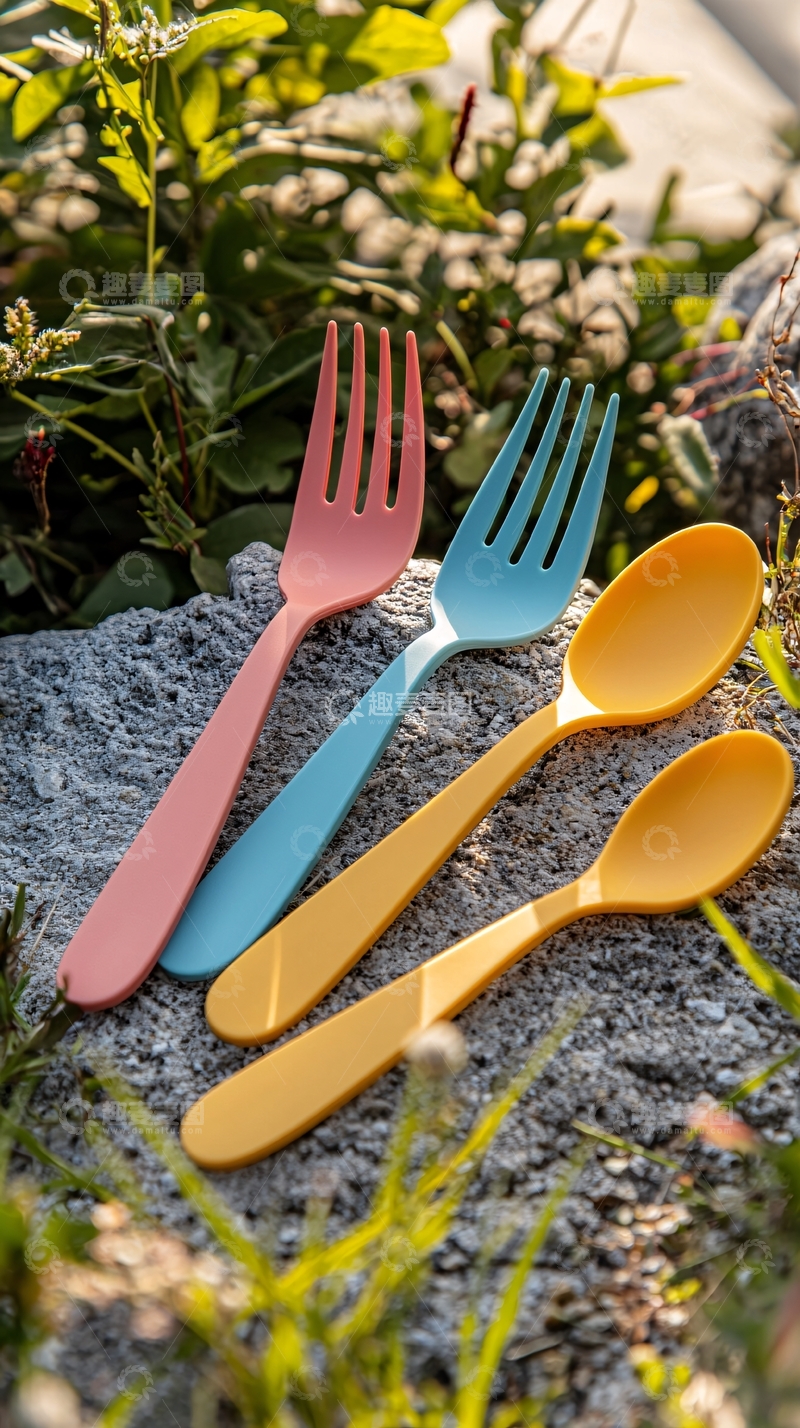 高清大图下载【趣麦麦图】户外便携式餐具