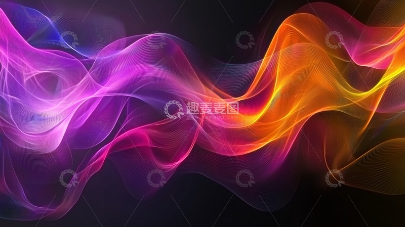 高清大图下载【趣麦麦图】彩色烟雾波浪抽象背景
