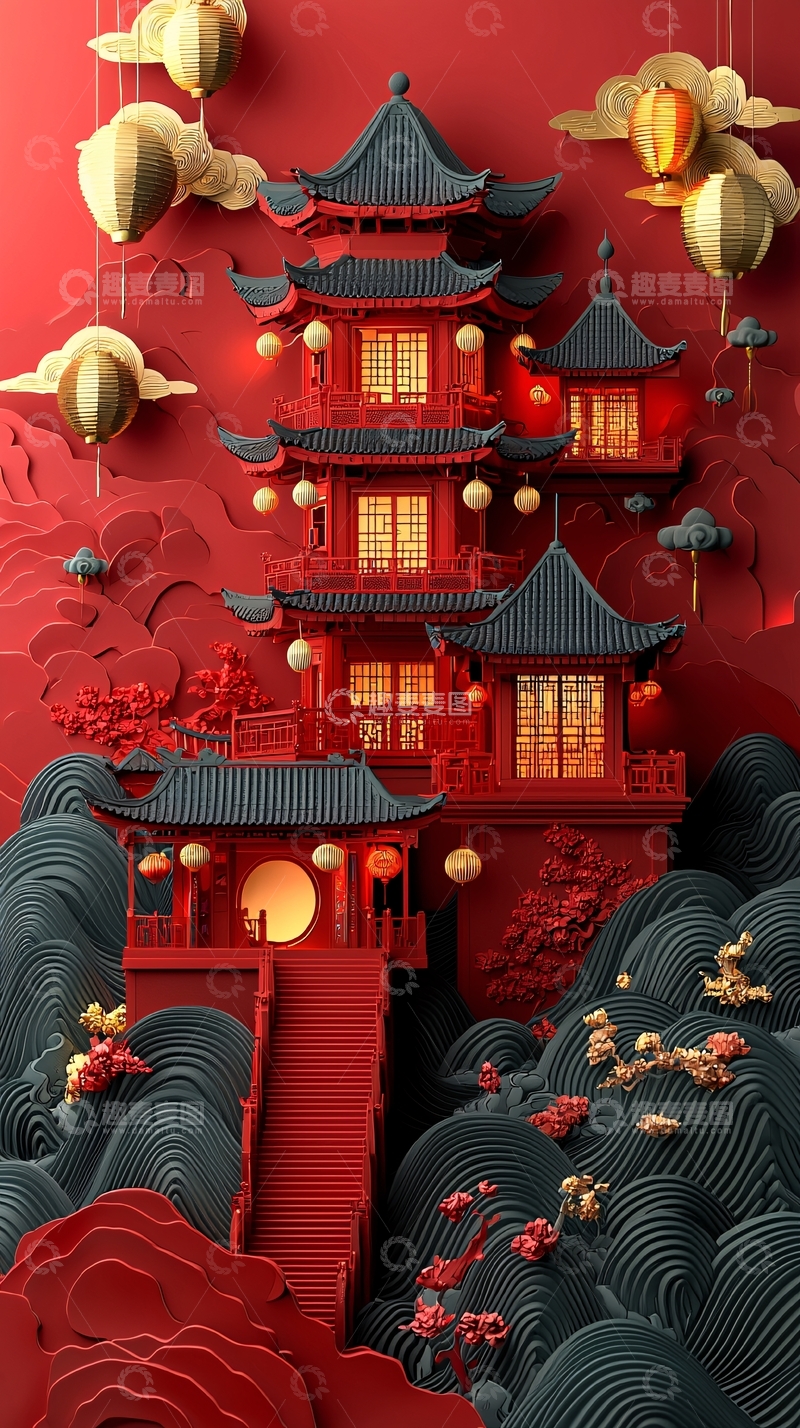 高清大图下载【趣麦麦图】中式建筑