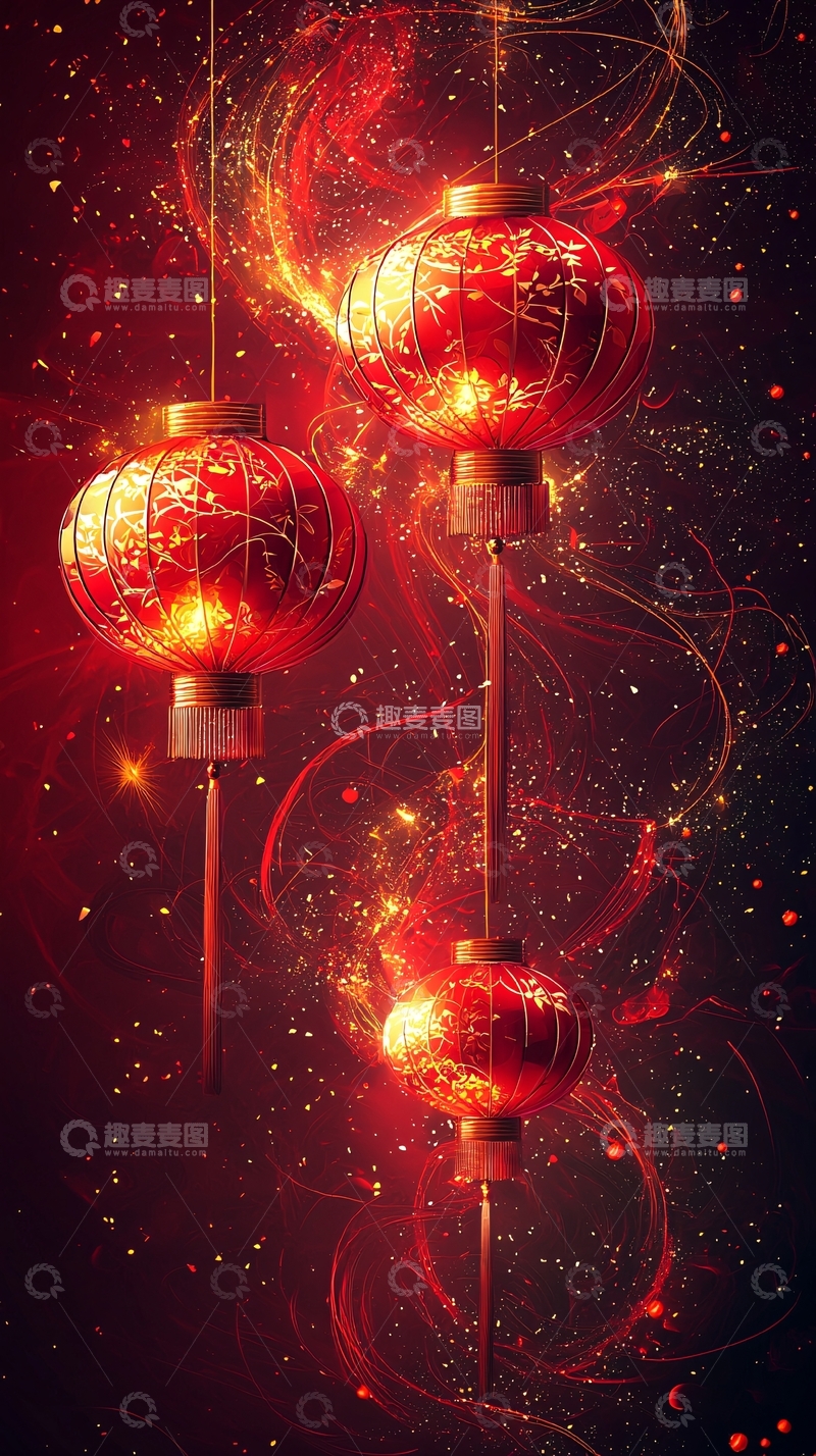 高清大图下载【趣麦麦图】红色喜庆灯笼2