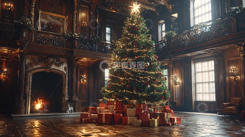 高清大图下载【趣麦麦图】豪宅圣诞树