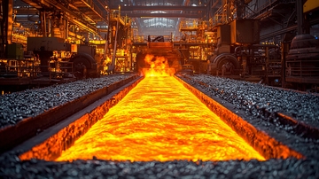 钢铁厂的炽热金属流